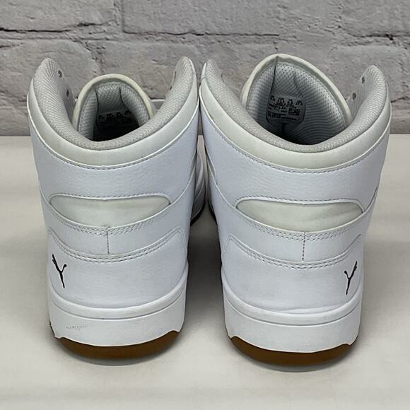 Puma Rebound LayUp High Top Sneakers 369573-24 Men's Size 9.5 White/Black Sports - Picture 7 of 9